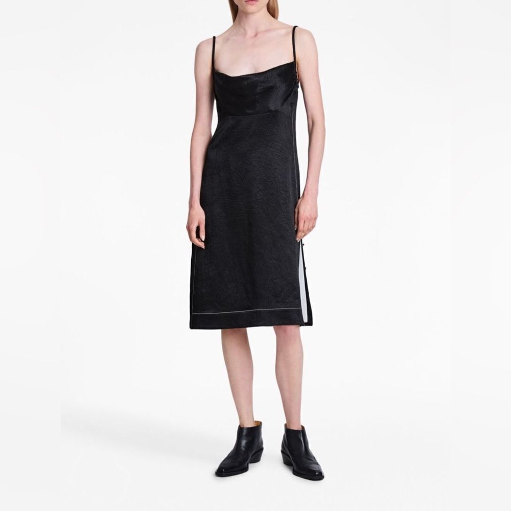 Proenza Schouler Crushed Satin Cowl Neck Midi-Dress size 6